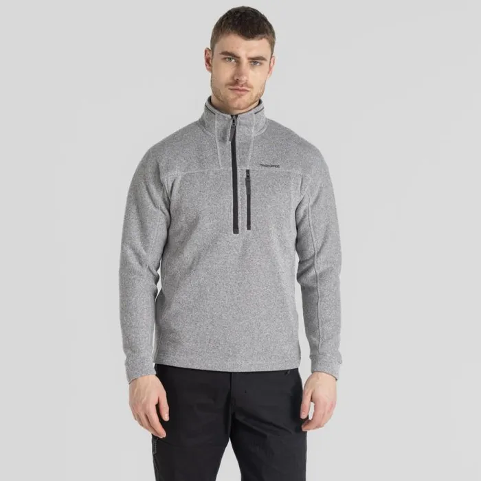 Mens Half Zip Fleece Craghoppers Torney II Half Zip Fleece Dove Grey Marl