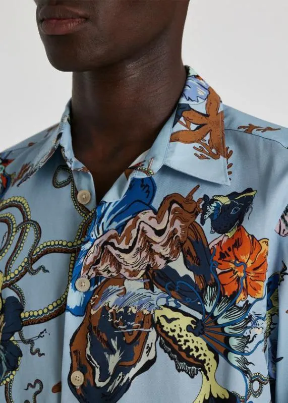 Mens LyocellBlend 039Sea Tales039 Shirt Paul Smith Shirts Mens LyocellBlend 039Sea Tales039 Shirt Paul Smith Shirts