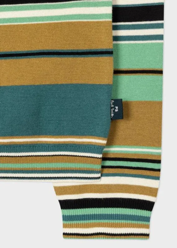 Mens Multi Stripe Cotton Crew Neck Sweater Paul Smith Sweaters Mens Multi Stripe Cotton Crew Neck Sweater Paul Smith Sweaters