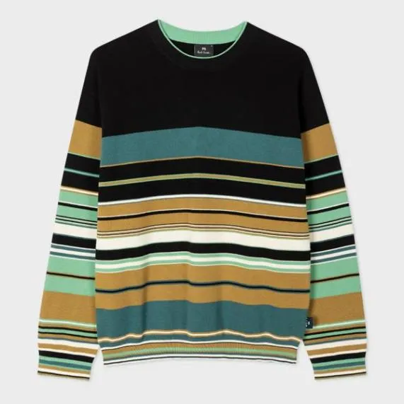 Mens Multi Stripe Cotton Crew Neck Sweater Paul Smith Sweaters Mens Multi Stripe Cotton Crew Neck Sweater Paul Smith Sweaters