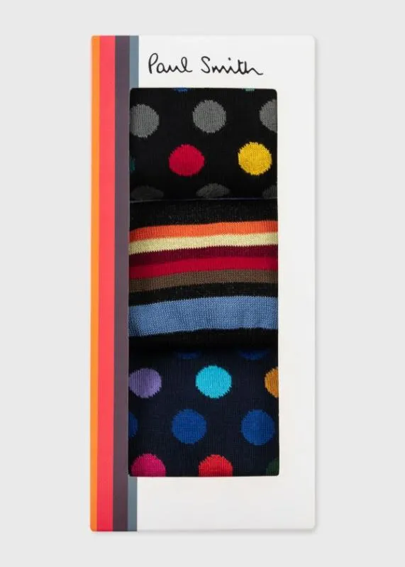 Mens Polka Dot And Stripe Socks Three Pack Paul Smith Socks Mens Polka Dot And Stripe Socks Three Pack Paul Smith Socks