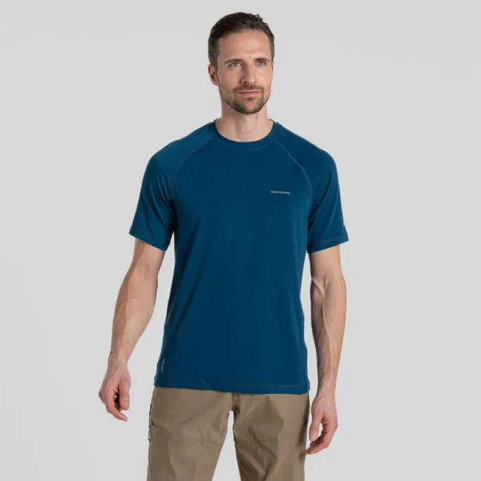 Mens Short Sleeve Craghoppers Dynamic Short Sleeved TShirt Tourmline Blue