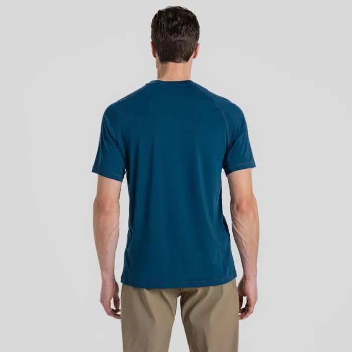 Mens Short Sleeve Craghoppers Dynamic Short Sleeved TShirt Tourmline Blue Mens Short Sleeve Craghoppers Dynamic Short Sleeved TShirt Tourmline Blue