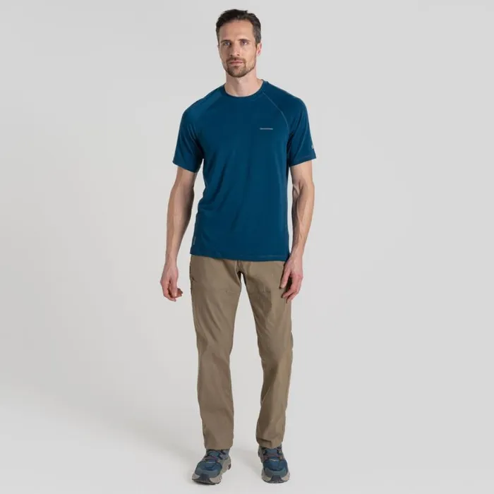 Mens Short Sleeve Craghoppers Dynamic Short Sleeved TShirt Tourmline Blue Mens Short Sleeve Craghoppers Dynamic Short Sleeved TShirt Tourmline Blue