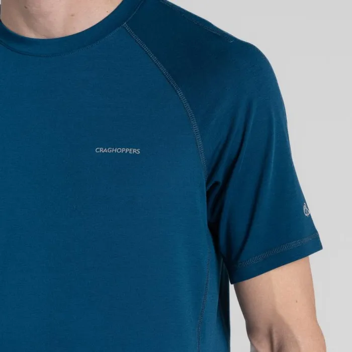 Mens Short Sleeve Craghoppers Dynamic Short Sleeved TShirt Tourmline Blue Mens Short Sleeve Craghoppers Dynamic Short Sleeved TShirt Tourmline Blue