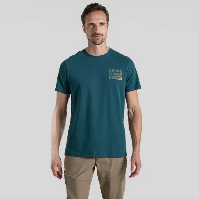 Mens Short Sleeve Craghoppers Lucent Short Sleeved TShirt Deep Ocean Green