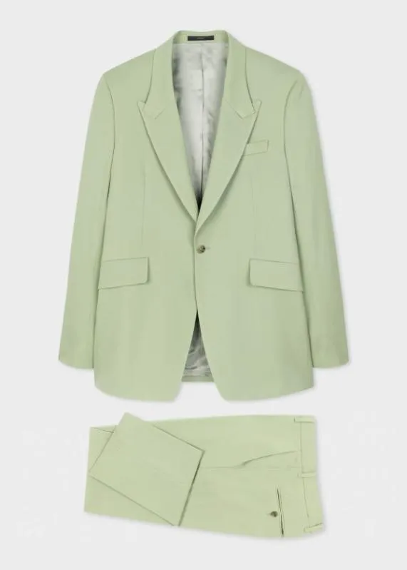 Mens StretchWool SingleButton SuitStretchWool SingleButton BlazerStretchWool Straight Leg Pants Paul Smith Suits