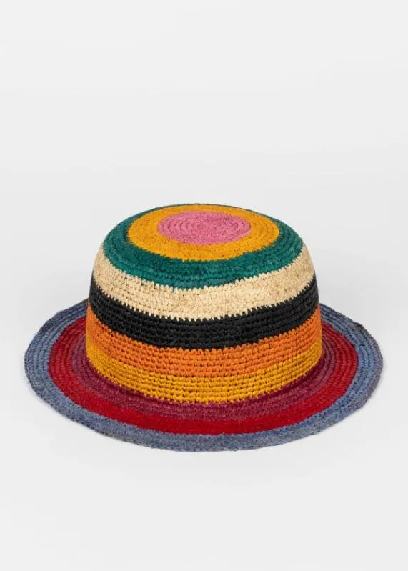 Mens Stripe Crochet Straw Hat Paul Smith Hats and Gloves Mens Stripe Crochet Straw Hat Paul Smith Hats and Gloves