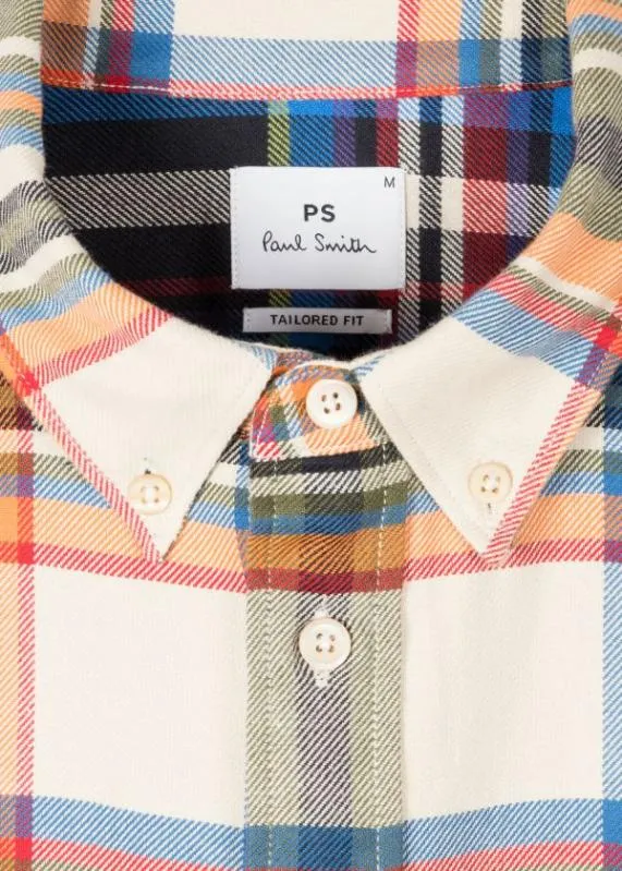Mens TailoredFit Flannel Check LongSleeve Shirt Paul Smith Shirts Mens TailoredFit Flannel Check LongSleeve Shirt Paul Smith Shirts