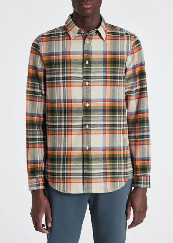 Mens TailoredFit Flannel Check LongSleeve Shirt Paul Smith Shirts Mens TailoredFit Flannel Check LongSleeve Shirt Paul Smith Shirts