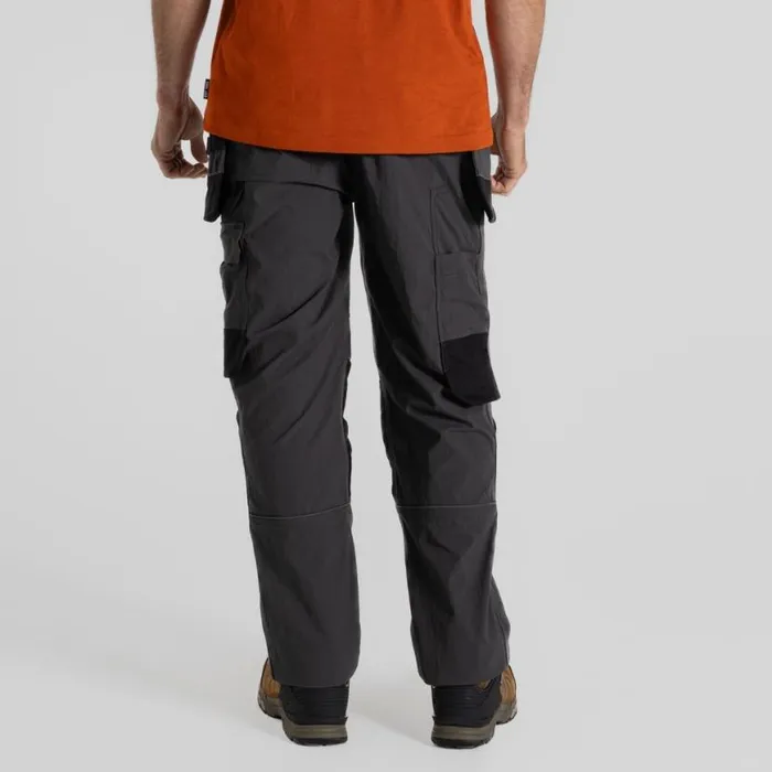 Mens Workwear Trousers Craghoppers Sheffield Stretch Holster Workwear Trousers Carbon Grey Black