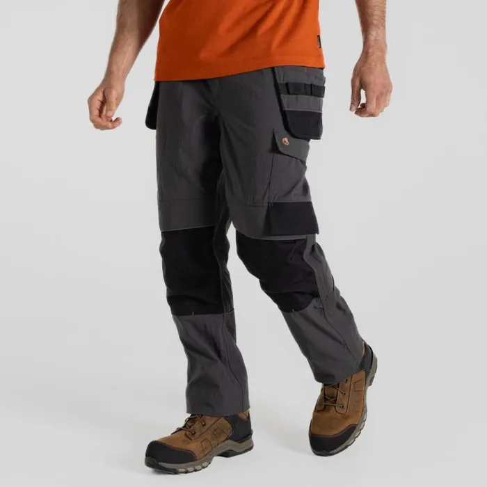 Mens Workwear Trousers Craghoppers Sheffield Stretch Holster Workwear Trousers Carbon Grey Black