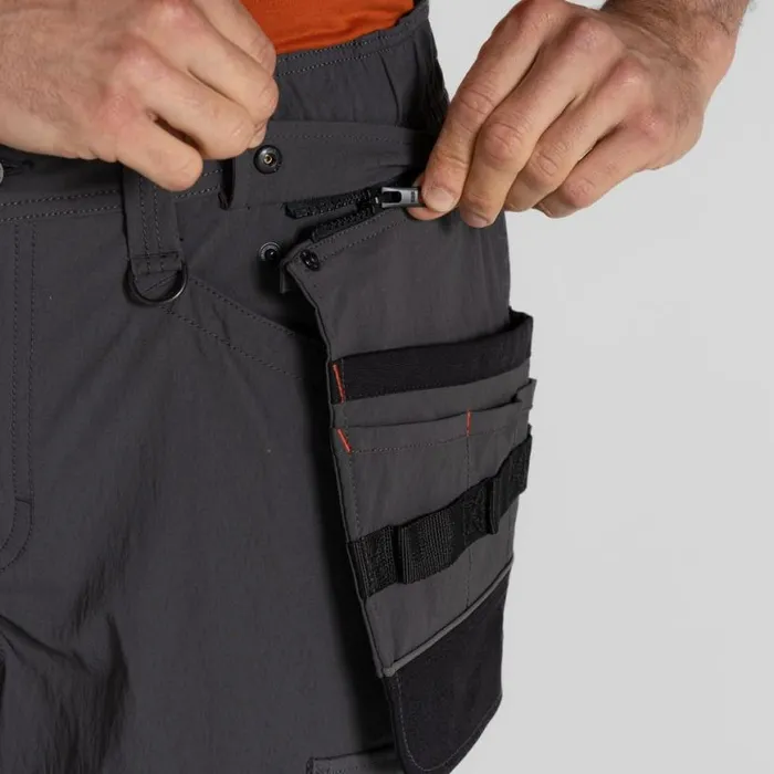 Mens Workwear Trousers Craghoppers Sheffield Stretch Holster Workwear Trousers Carbon Grey Black