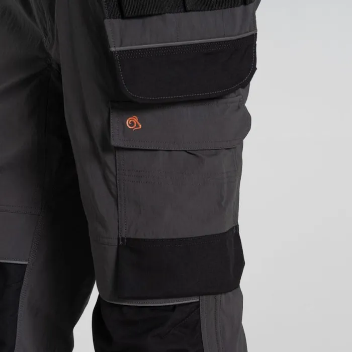 Mens Workwear Trousers Craghoppers Sheffield Stretch Holster Workwear Trousers Carbon Grey Black