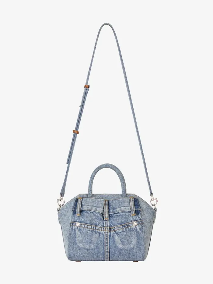 Mini Antigona Lock Bag In Jeans Medium Blue Women Givenchy Crossbody Bags