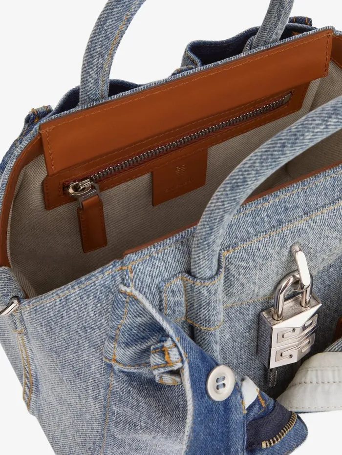 Mini Antigona Lock Bag In Jeans Medium Blue Women Givenchy Crossbody Bags