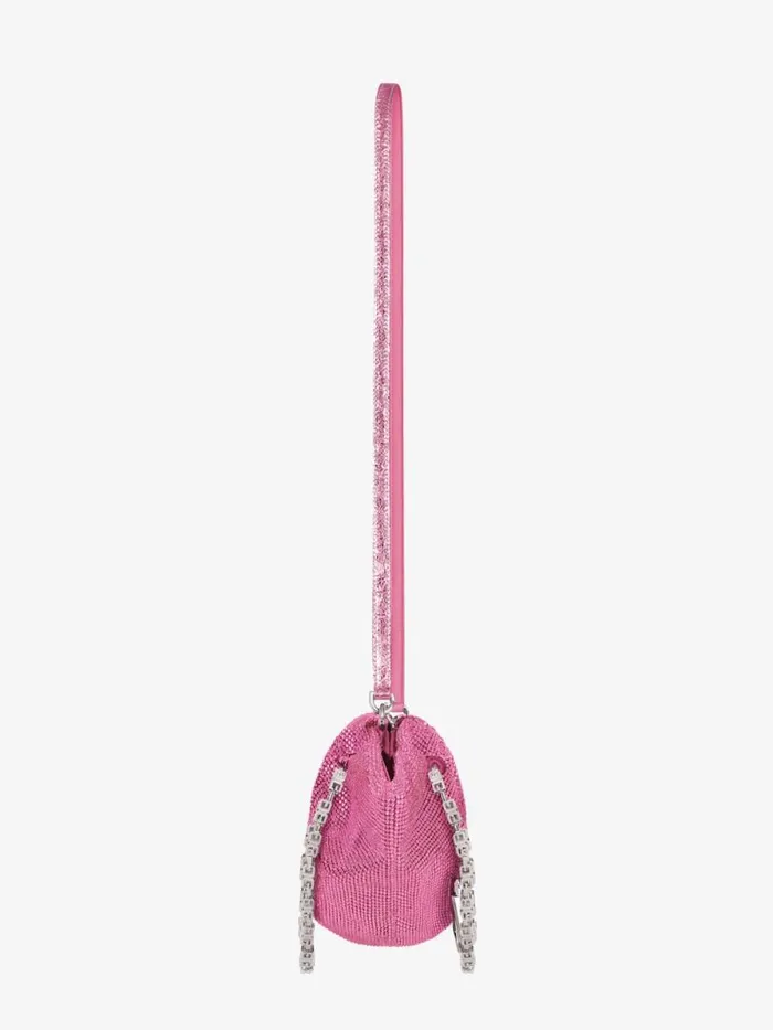 Mini Kenny Bag In Satin With Strass Neon Pink Women Givenchy Crossbody Bags