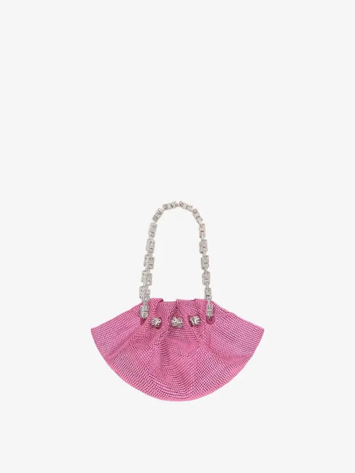 Mini Kenny Bag In Satin With Strass Neon Pink Women Givenchy Crossbody Bags