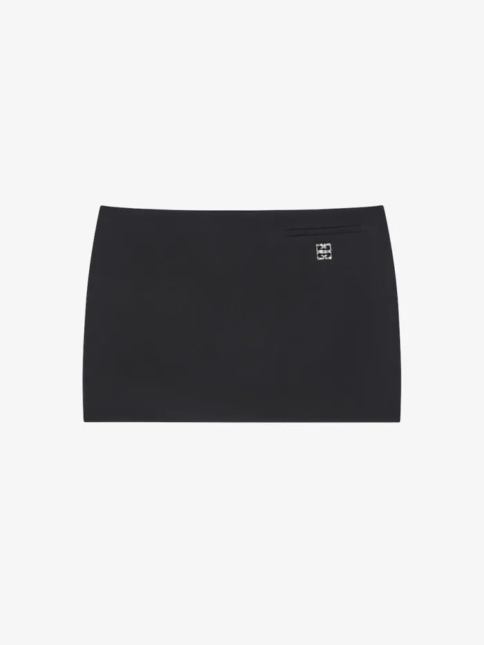Mini Skirt In Wool With 4g Liquid Detail Black Women Givenchy Skirts