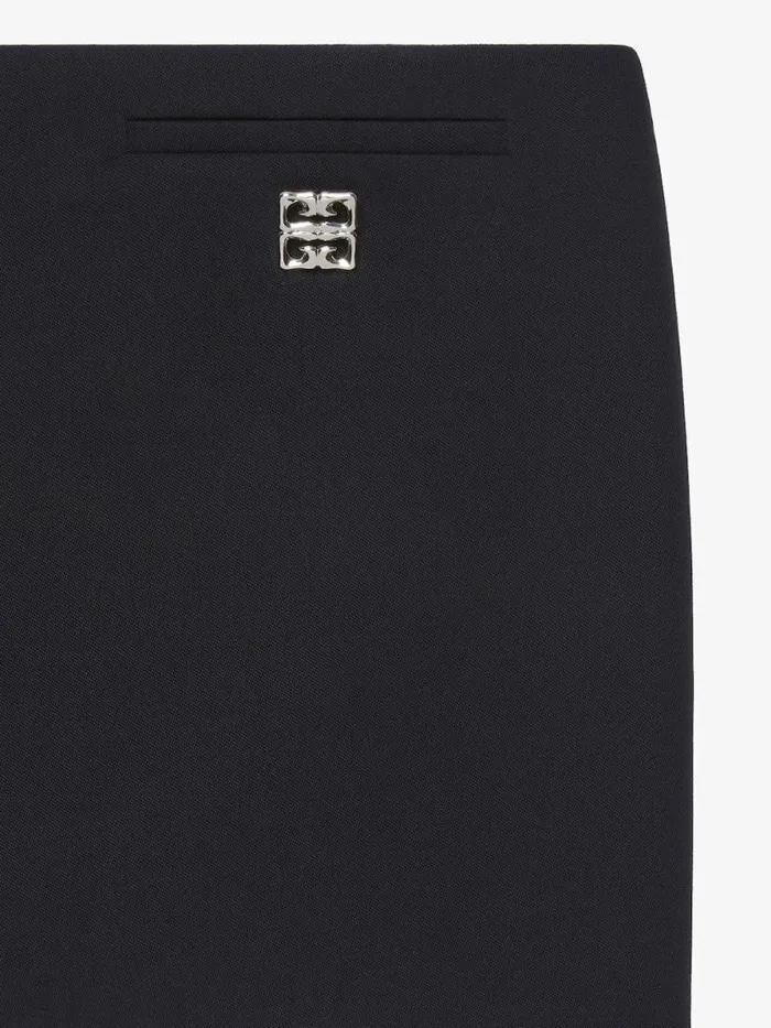 Mini Skirt In Wool With 4g Liquid Detail Black Women Givenchy Skirts