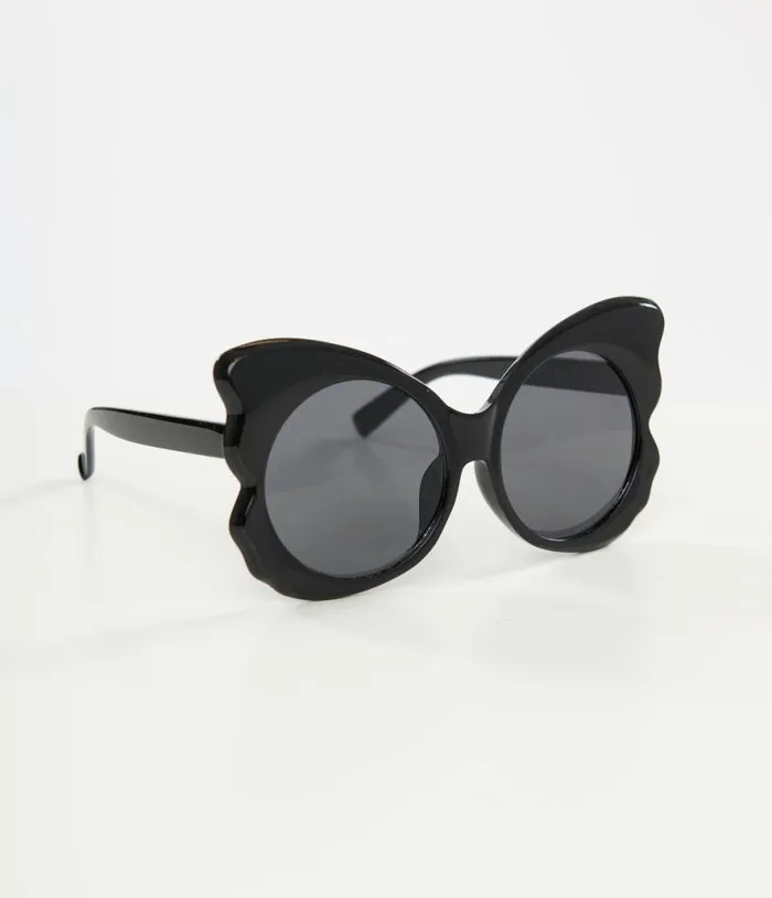 Miracle Eye 1960s Black Butterfly Sunglasses AccessoriesHalloween Unique Vintage Sunglasses