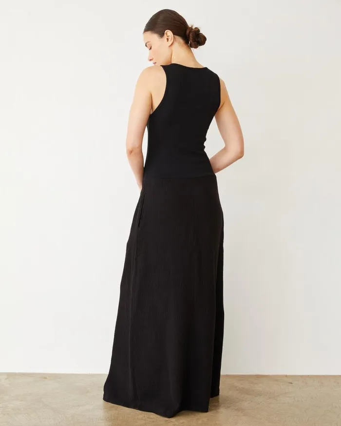 MONROW Dresses Mix Media Tank Maxi Dress 8211 Women MONROW Dresses Mix Media Tank Maxi Dress 8211 Women