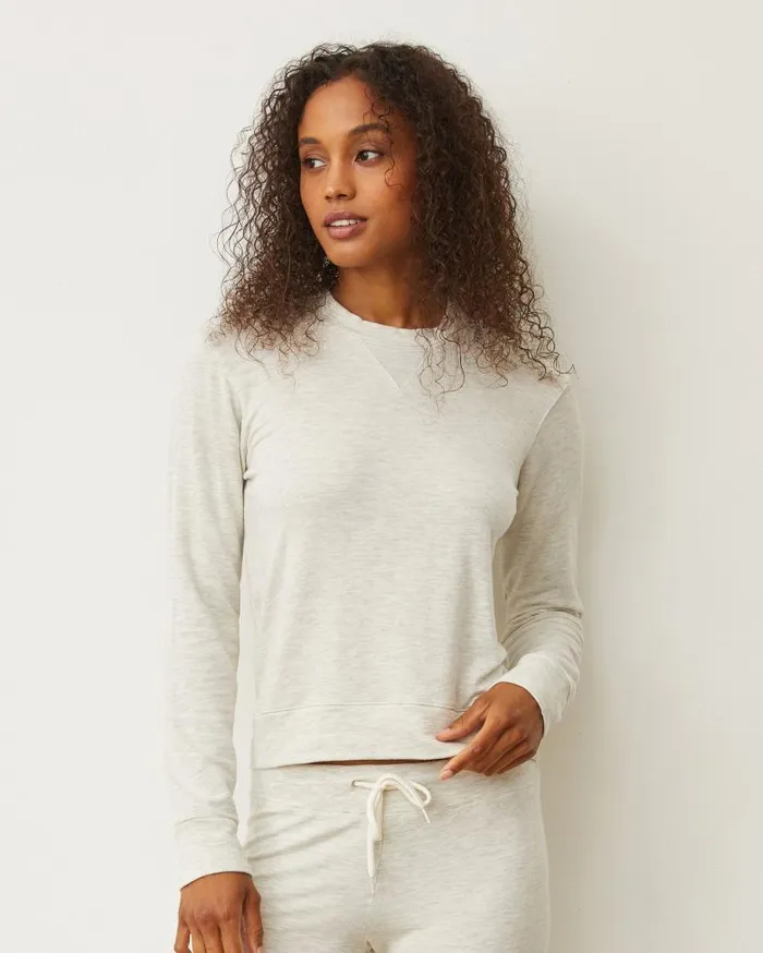 MONROW Sweatshirts Supersoft Crew Neck Sweatshirt 8211 Ash Color 8211 Women MONROW Sweatshirts Supersoft Crew Neck Sweatshirt 8211 Ash Color 8211 Women