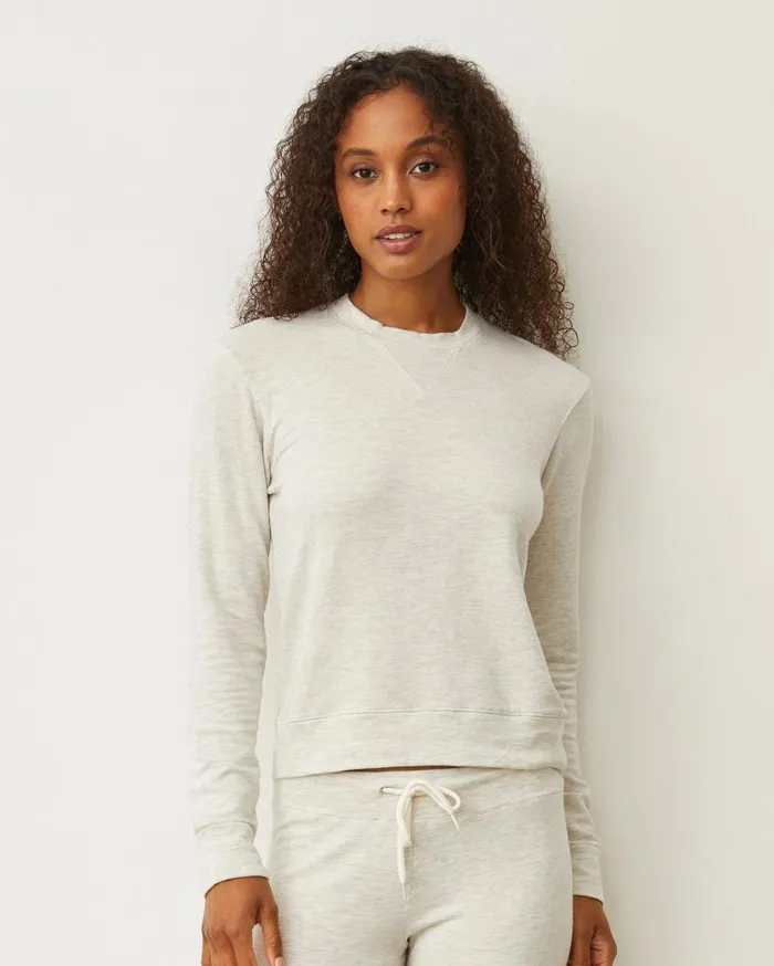 MONROW Sweatshirts Supersoft Crew Neck Sweatshirt 8211 Ash Color 8211 Women MONROW Sweatshirts Supersoft Crew Neck Sweatshirt 8211 Ash Color 8211 Women