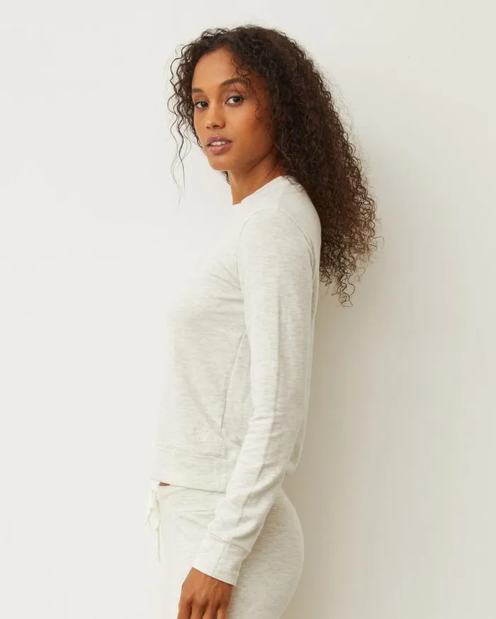 MONROW Sweatshirts Supersoft Crew Neck Sweatshirt 8211 Ash Color 8211 Women MONROW Sweatshirts Supersoft Crew Neck Sweatshirt 8211 Ash Color 8211 Women