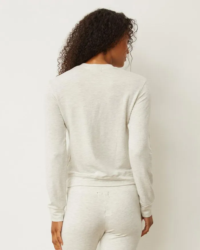 MONROW Sweatshirts Supersoft Crew Neck Sweatshirt 8211 Ash Color 8211 Women MONROW Sweatshirts Supersoft Crew Neck Sweatshirt 8211 Ash Color 8211 Women