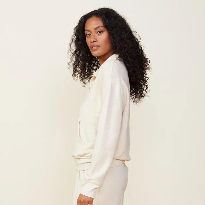 MONROW Sweatshirts Supersoft Fleece Polo Sweatshirt 8211 Women MONROW Sweatshirts Supersoft Fleece Polo Sweatshirt 8211 Women