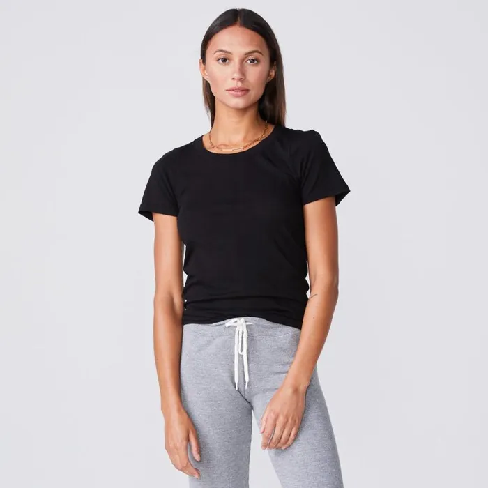 MONROW Tees Super Fine Jersey Fitted Crew Neck Tee 8211 Women