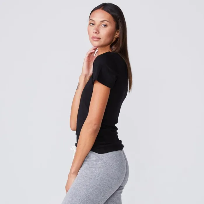 MONROW Tees Super Fine Jersey Fitted Crew Neck Tee 8211 Women MONROW Tees Super Fine Jersey Fitted Crew Neck Tee 8211 Women