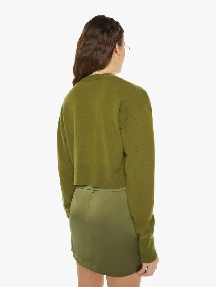 Mother Denim Adele Cropped VNeck Cardigan Olive 8211 Women Mother Denim Adele Cropped VNeck Cardigan Olive 8211 Women