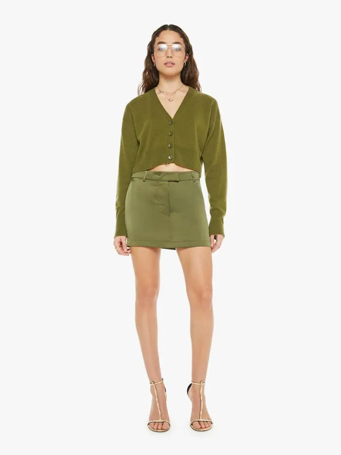 Mother Denim Adele Cropped VNeck Cardigan Olive 8211 Women Mother Denim Adele Cropped VNeck Cardigan Olive 8211 Women