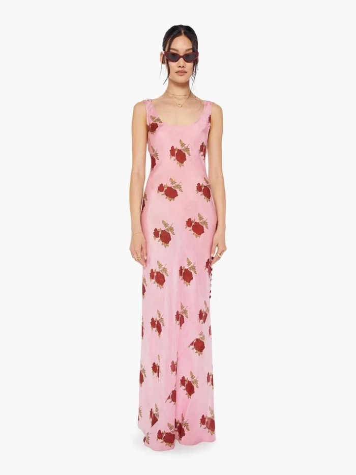 Mother Denim Adele Silk Dress Pink Ruby 8211 Women