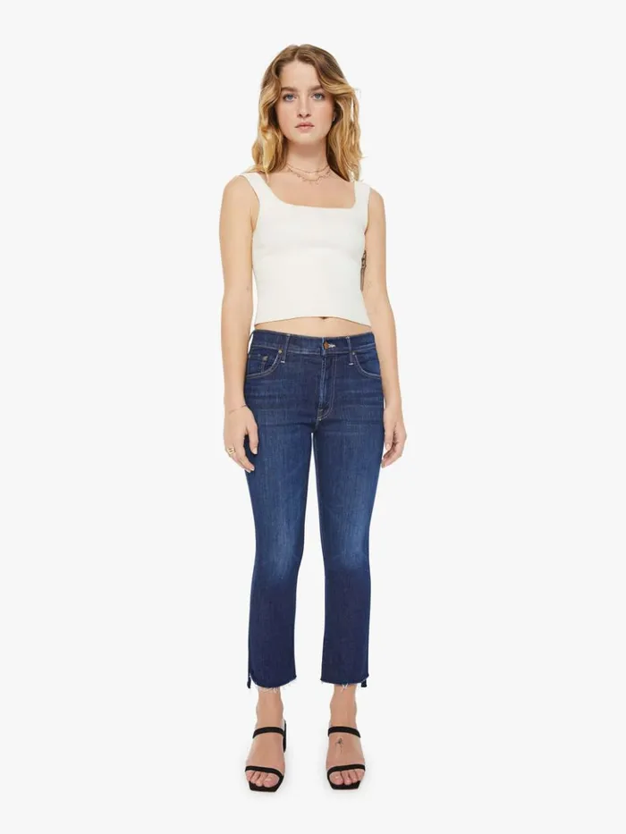 Mother Denim Bootcut Petites The Lil039 Insider Crop Step Fray Wash Off Limits 8211 Women