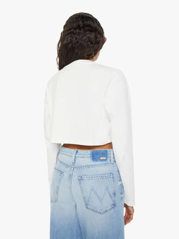 Mother Denim Climate Change Long Sleeve Crop Tee White 8211 Women