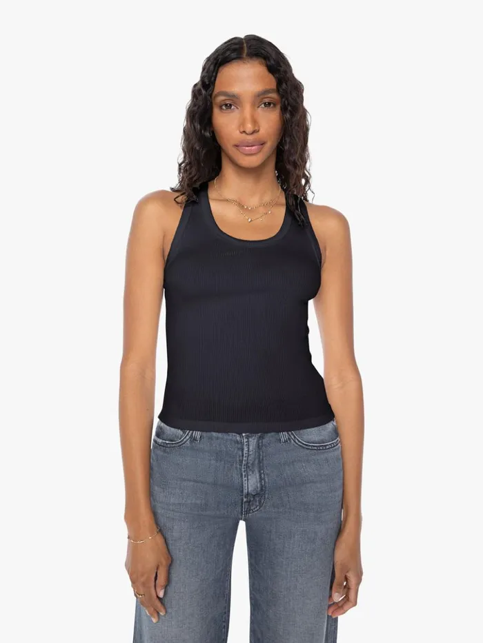 Mother Denim Rib Fitted Scooped Tank Black 8211 Women