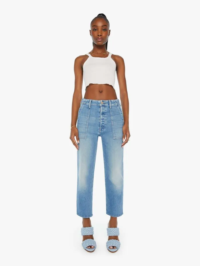 Mother Denim Straight The Patch Pocket Private Flood Wash Flag Me Down 8211 Women