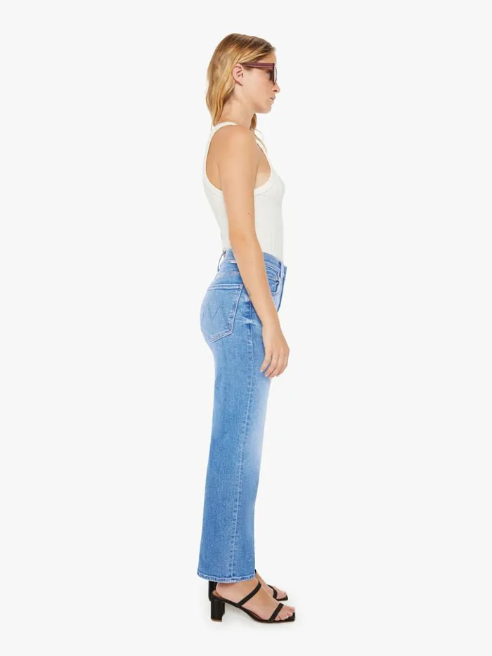 Mother Denim Wide Leg Petites The Lil039 Zip Rambler Flood Wash Out Of The Blue 8211 Women