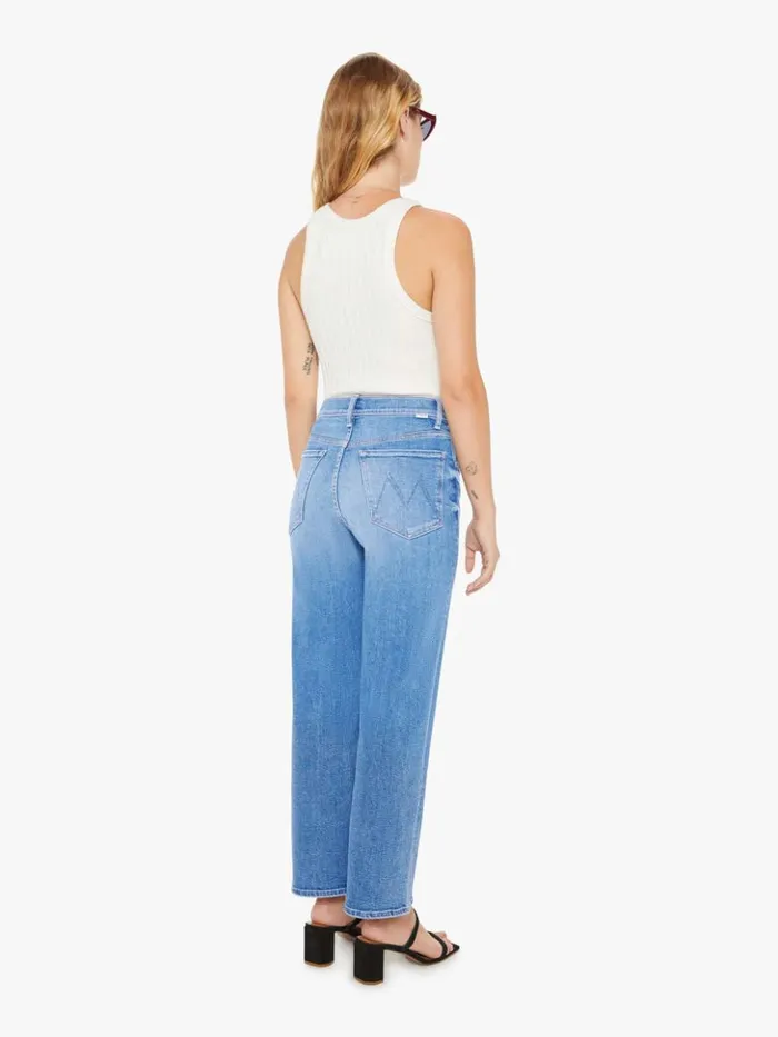 Mother Denim Wide Leg Petites The Lil039 Zip Rambler Flood Wash Out Of The Blue 8211 Women