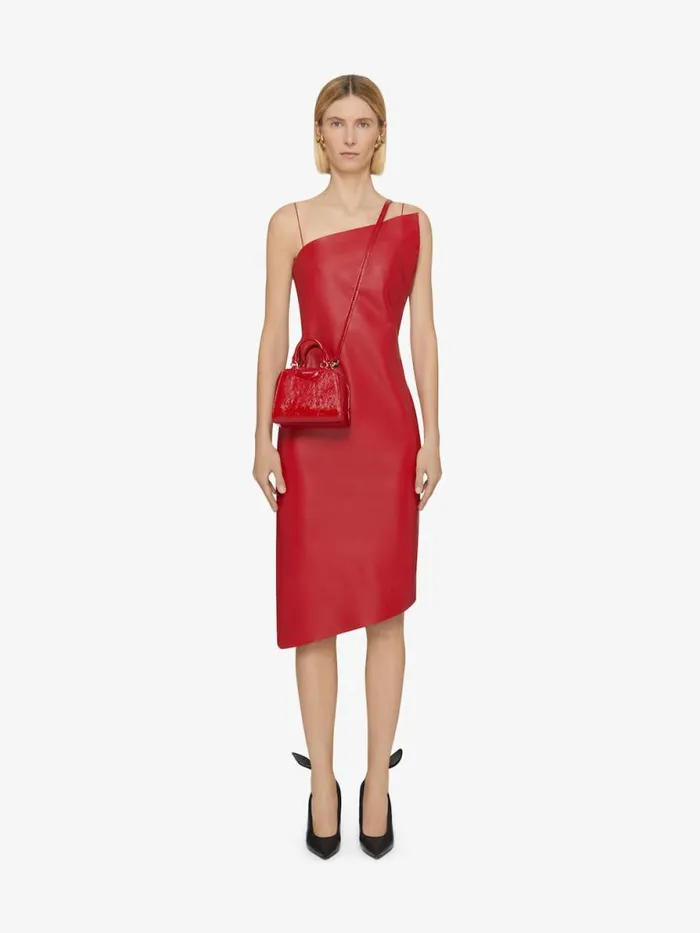 Nano Antigona Cube Bag In Patent Leather Vermillon Women Givenchy Crossbody Bags