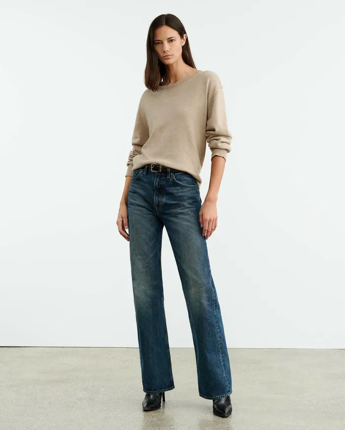 Nili Lotan AMARI SWEATER Beige Melange Women Knits and Sweaters