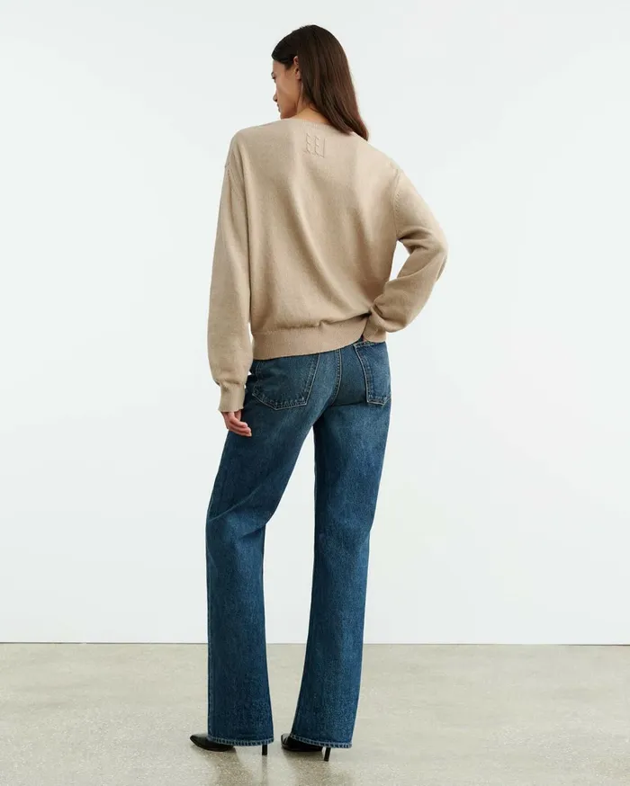 Nili Lotan AMARI SWEATER Beige Melange Women Knits and Sweaters