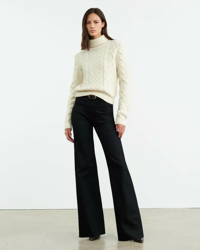 Nili Lotan ANDRINA SWEATER Dark Grey Melange Women Knits and Sweaters