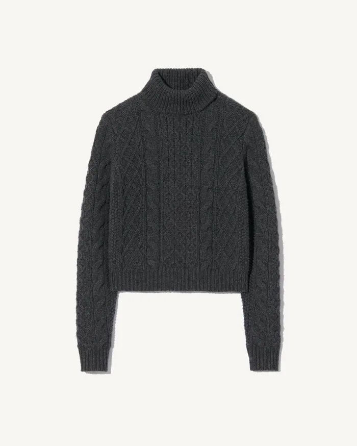 Nili Lotan ANDRINA SWEATER Dark Grey Melange Women Knits and Sweaters