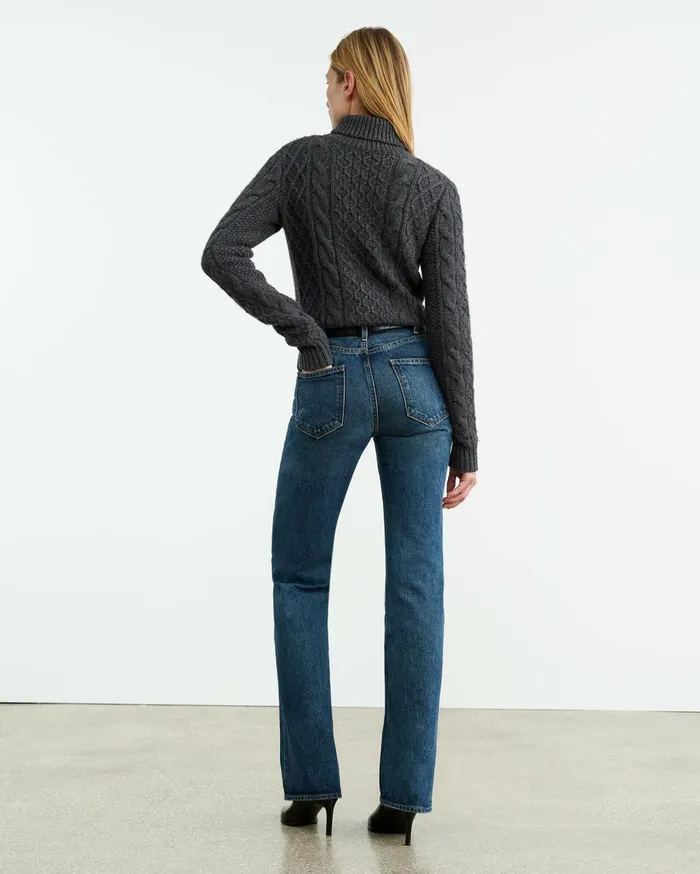 Nili Lotan ANDRINA SWEATER Dark Grey Melange Women Knits and Sweaters