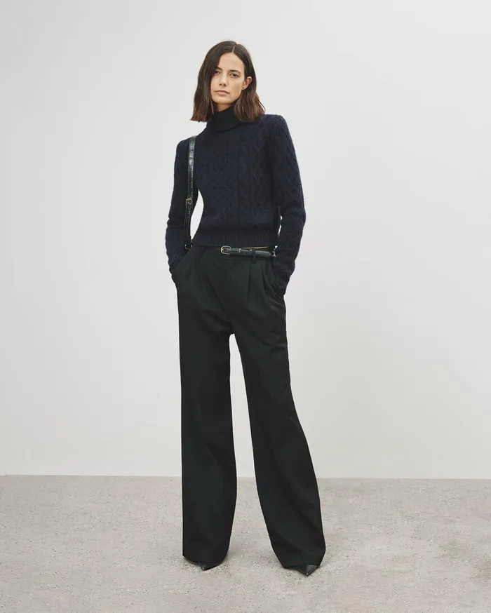 Nili Lotan ANDRINA SWEATER Dark Grey Melange Women Knits and Sweaters