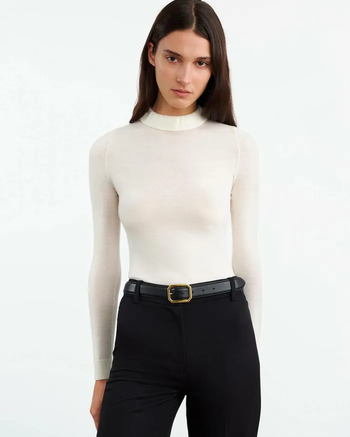 Nili Lotan BOBBIE TURTLENECK SWEATER Ivory Women Knits and Sweaters